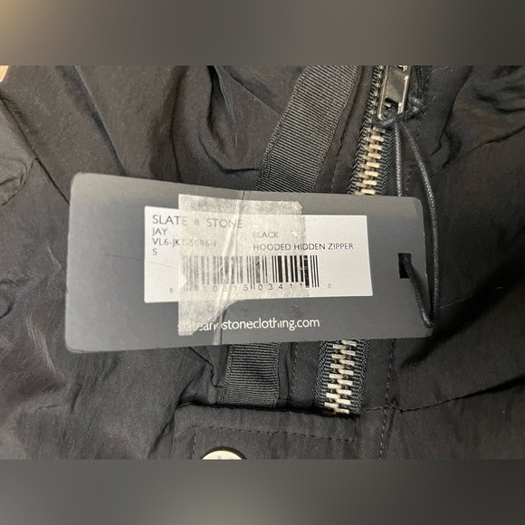 Slate & Stone Jay Hooded Full Zip Jacket Men’s Jacket Black Parka Small - Picture 12 of 13